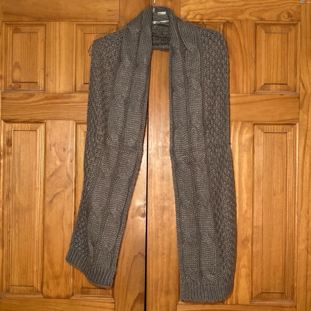 NWOT Knit Scarf Vintage 80s Gray